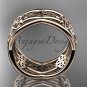 14kt rose gold celtic trinity knot wedding band, engagement ring CT7519G