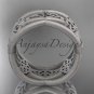 14kt white gold celtic trinity knot wedding band, matte finish wedding band, engagement ring CT7519G