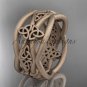 14kt rose gold celtic trinity knot wedding band, matte finish wedding band, engagement ring CT7519G