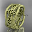 14k yellow gold celtic trinity knot wedding band, matte finish wedding band, engagement ring CT7519G