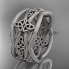 platinum  celtic trinity knot wedding band, matte finish wedding band, engagement ring CT7519G