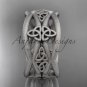 platinum celtic trinity knot wedding band, matte finish wedding band, engagement ring CT7519G