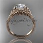 14kt rose gold celtic trinity knot wedding ring, engagement ring CT7375
