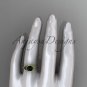 14kt yellow gold celtic trinity knot engagement ring with a Black Diamond center stone CT7375