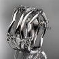 14kt white gold diamond celtic trinity knot wedding band, triquetra ring, engagement ring CT7351B