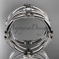 14kt white gold diamond celtic trinity knot wedding band, triquetra ring, engagement ring CT7351B