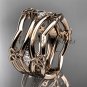 14kt rose gold diamond celtic trinity knot wedding band, triquetra ring, engagement ring CT7351B
