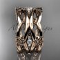 14kt rose gold diamond celtic trinity knot wedding band, triquetra ring, engagement ring CT7351B