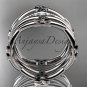 Platinum diamond celtic trinity knot wedding band, triquetra ring, engagement ring CT7351B