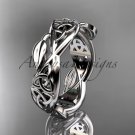 Platinum  celtic trinity knot wedding band, triquetra ring, engagement ring CT7520G