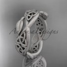 14kt white gold celtic trinity knot , matte finish , triquetra ring engagement ring CT7520G