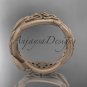 14kt rose gold celtic trinity knot , matte finish , triquetra ring engagement ring CT7520G