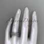 Platinum  celtic trinity knot , matte finish , triquetra ring engagement ring CT7520G