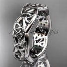 14kt white gold celtic trinity knot wedding band, triquetra ring, engagement ring CT7392G