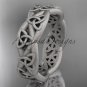 14kt white gold celtic trinity knot, matte finish triquetra ring, engagement ring CT7392G