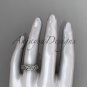 14kt white gold celtic trinity knot, matte finish triquetra ring, engagement ring CT7392G