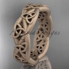 14kt rose gold celtic trinity knot, matte finish triquetra ring, engagement ring CT7392G