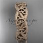 14kt rose gold celtic trinity knot, matte finish triquetra ring, engagement ring CT7392G