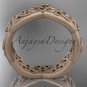 14kt rose gold celtic trinity knot, matte finish triquetra ring, engagement ring CT7392G