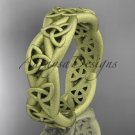 14kt yellow gold celtic trinity knot, matte finish triquetra ring, engagement ring CT7392G
