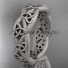 platinum  celtic trinity knot, matte finish triquetra ring, engagement ring CT7392G