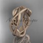 14kt rose gold celtic trinity knot , matte finish, triquetra ring, engagement ring CT7403G