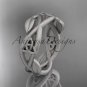 Platinum  celtic trinity knot , matte finish,  triquetra ring, engagement ring CT7403G