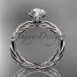 Platinum rope engagement ring with a "Forever One" Moissanite center stone RP870