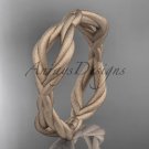 14k rose gold rope matte finish wedding band RP898G