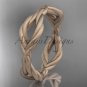 14k rose gold rope matte finish wedding band RP898G
