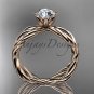 14kt rose gold twisted rope engagement ring RP8100
