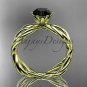 14kt yellow gold Black Diamond rope engagement ring RP8100