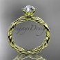 14kt yellow gold twisted rope engagement ring RP8101