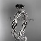 platinum  rope engagement ring with a "Forever One" Moissanite center stone RP8101
