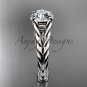 Platinum twisted rope engagement ring with a "Forever One" Moissanite center stone RP8108