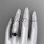 Platinum twisted rope engagement ring with a Black Diamond center stone RP8108