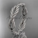 14k white gold twisted rope matte finish wedding band RP8117G