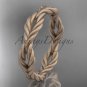 14k rose gold twisted rope matte finish wedding band RP8117G