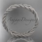 Platinum twisted rope matte finish wedding band RP8117G