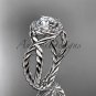 Platinum  rope halo diamond engagement ring RP8127