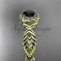 14kt yellow gold rope halo diamond engagement ring with a Black Diamond center stone RP8127