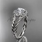 14kt white gold halo rope diamond engagement ring RP8131