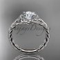 Platinum halo rope diamond engagement ring RP8131