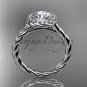 platinum "Forever One" Moissanite rope engagement ring RP8197