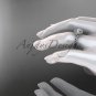 platinum "Forever One" Moissanite rope engagement ring RP8197