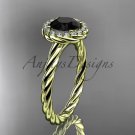 14kt yellow gold Black Diamond rope engagement ring RP8197