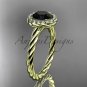 14kt yellow gold Black Diamond rope engagement ring RP8197