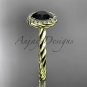 14kt yellow gold Black Diamond rope engagement ring RP8197