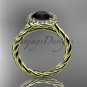 14kt yellow gold Black Diamond rope engagement ring RP8197