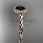14kt rose gold Black Diamond rope engagement ring RP8197